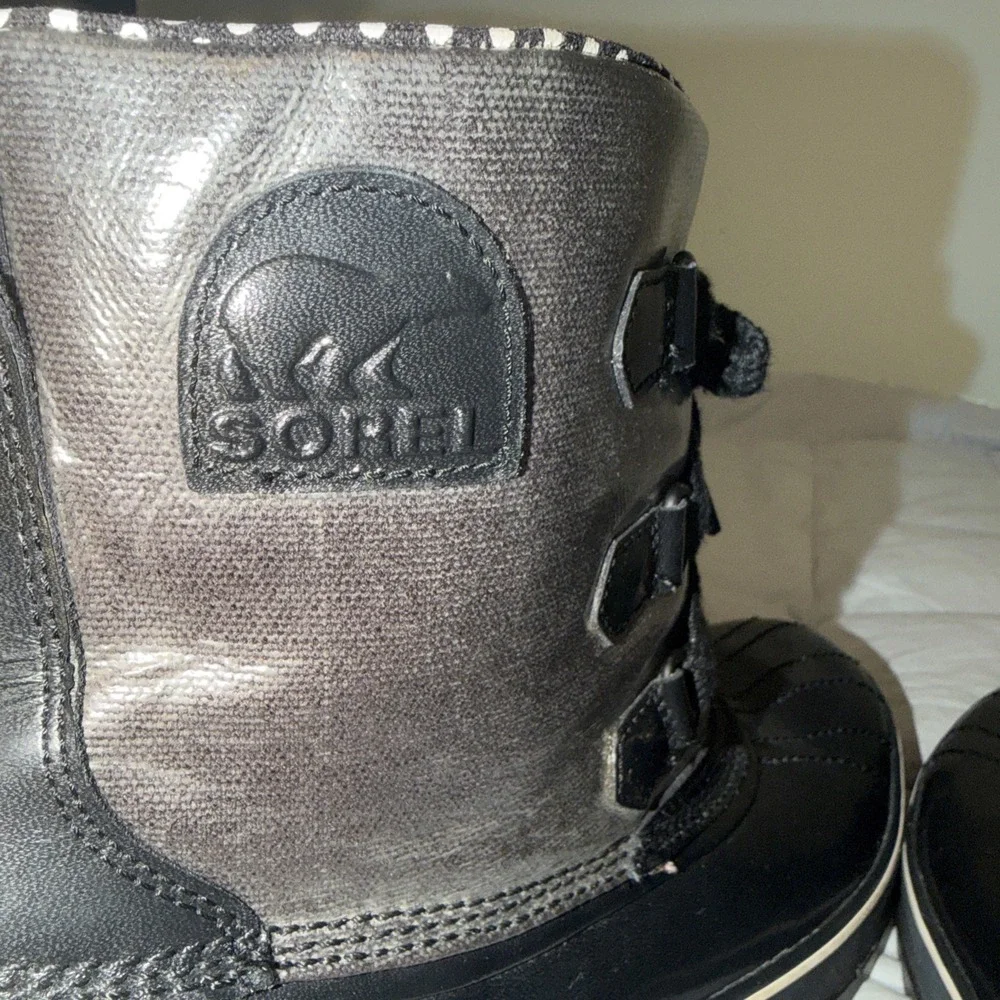 Sorel Black Metallic Tivoli Rain Duck Ankle Boots Waterproof Sz 11